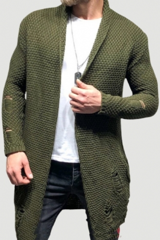 Herr Cardigan Sweater Casual Stickade Tröjor Kappa Toppar Streetwear Mellanlång Tröja Jumper Kläder