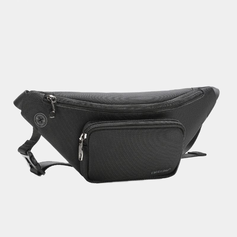 Herr Midjeväskor Crossbody-väska Mode Manlig Sling Bag Casual Chest Bags Handväska - Svart