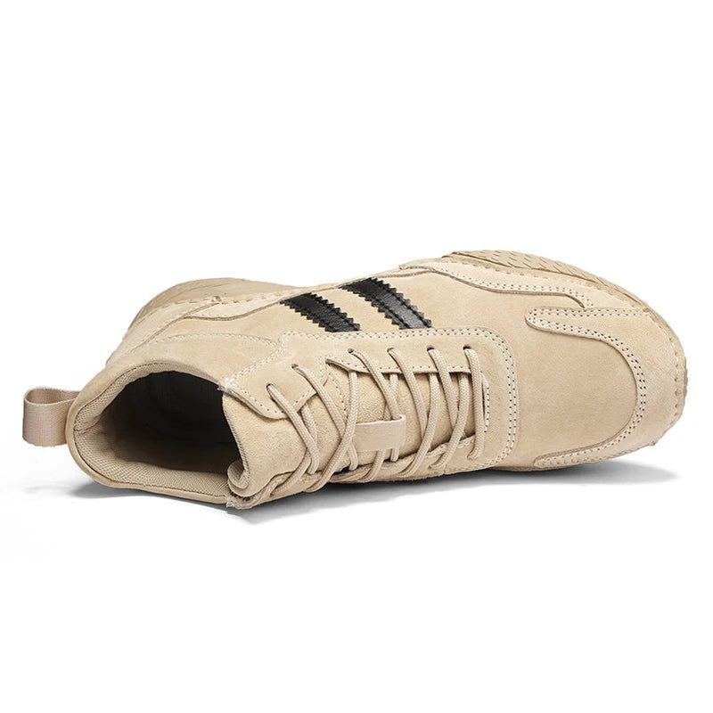 Herr Stövlar Fritidsskor Botines Hombre Bottine Homme High Top Sneakers Höst Vinter Plysch Varm Lyx Märkesdesigner - Sand-1(Plysch)