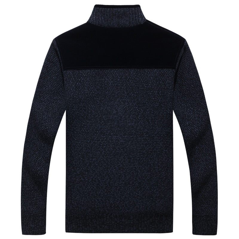 Herrtröjor Med Dragkedjor Tjock Fleece Varmsvart Casual Vinter Herr Cardigan Wool - 290 Svart