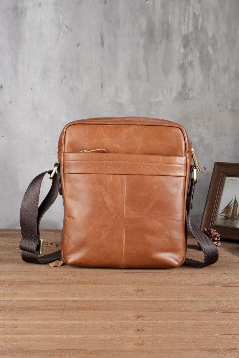 Herrväska Casual Personality Läder Retro Messenger Bag