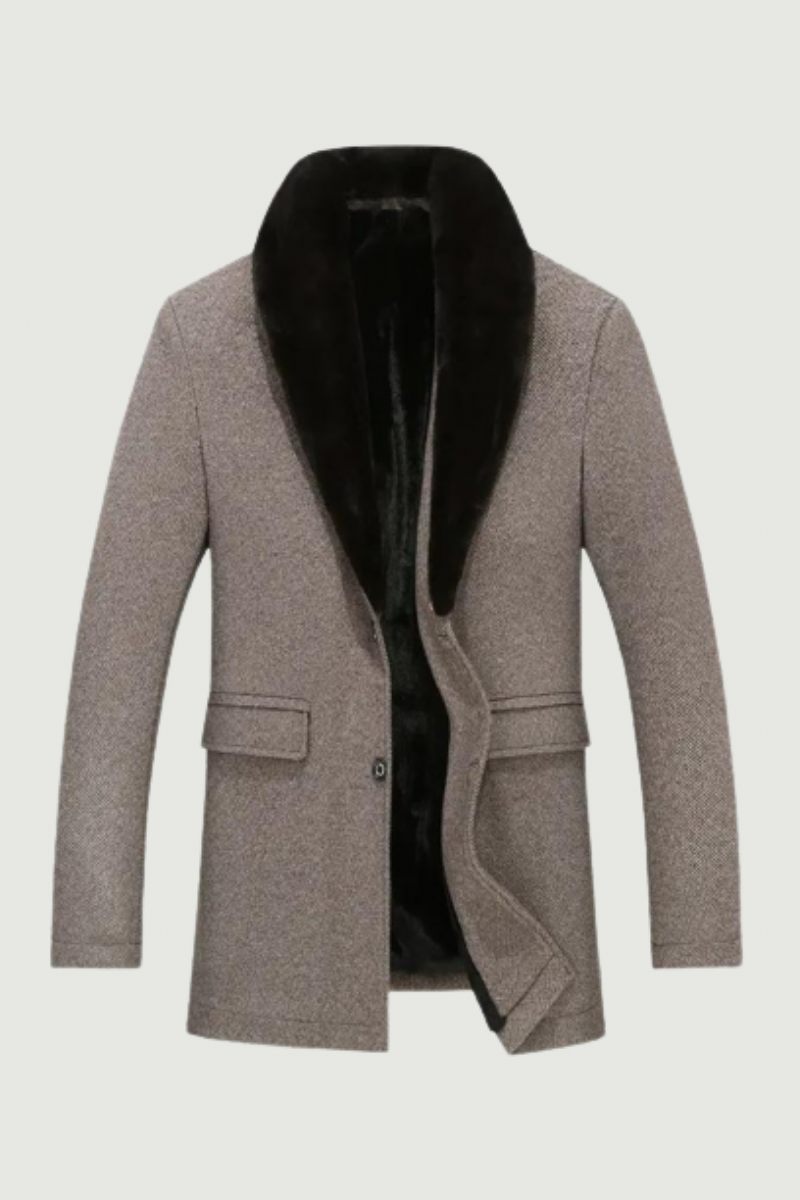 Höst Och Vinter Boutique Ylle Klassisk Tjock Varm Herr Extra Lång Trench Coat Man Jacka