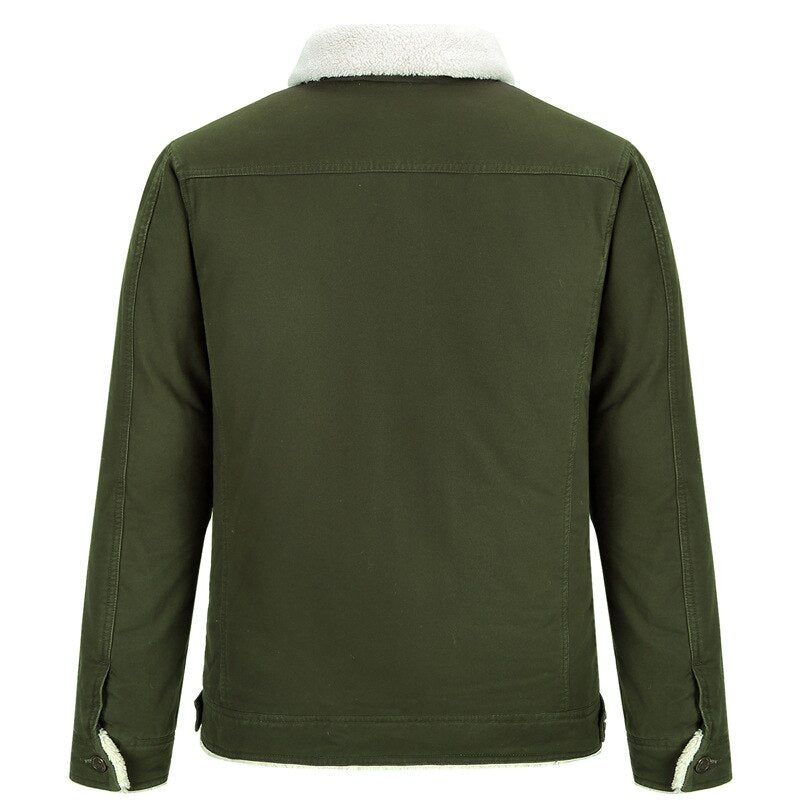 Höst Vinter Herr Motorcykeljacka Stativ Krage Jackor Casual Moto Biker Coat Blixtlås Ytterkläder - Army Green