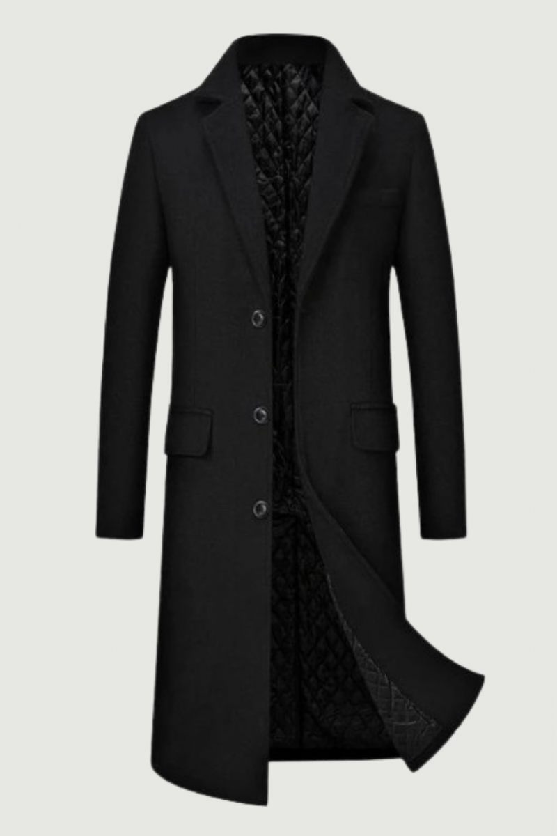 Höst Vinter Herr Yllejackor Boutique High-end Ullblandning Överrock Trench X-lång Tjock Kappa Över Knäet Coat