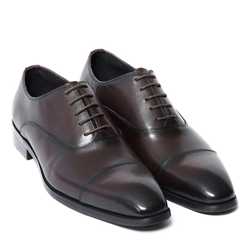 Italiensk Lyx Hög Kvalitet Elegant Man Naturlig Business Formella Solida Oxfords Skor - Svart