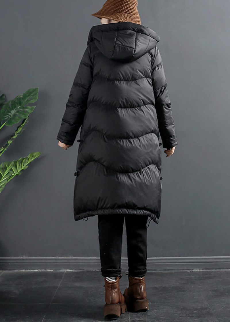 Italienska Röda Zip Up-fickor Hooded Duck Down Puffer Coat Vinter - Dunjackor för kvinnor