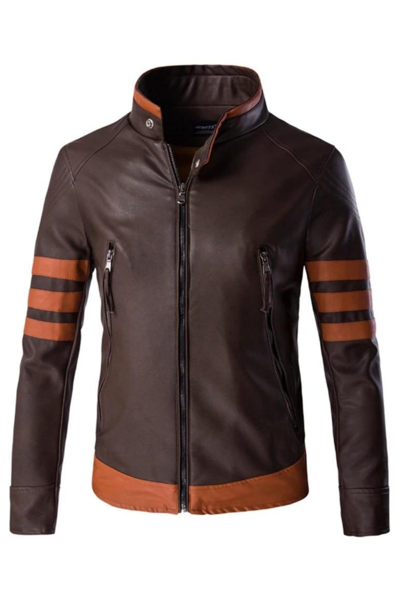 Jacka Herr Motorcykel Biker Coat Man Causal Faux Leather Man Ytterkläder