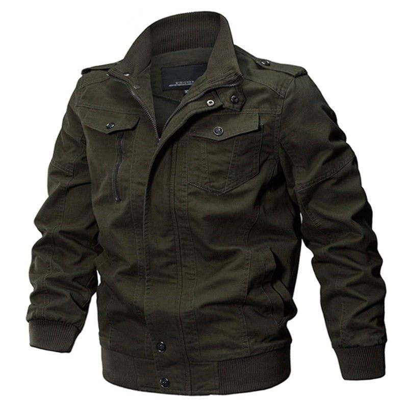 Jacka Herr Vinter Militär Armé Pilot Bomber Tactical Casual Air Force Flight - Svart