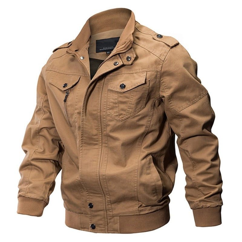 Jacka Herr Vinter Militär Armé Pilot Bomber Tactical Casual Air Force Flight - Svart