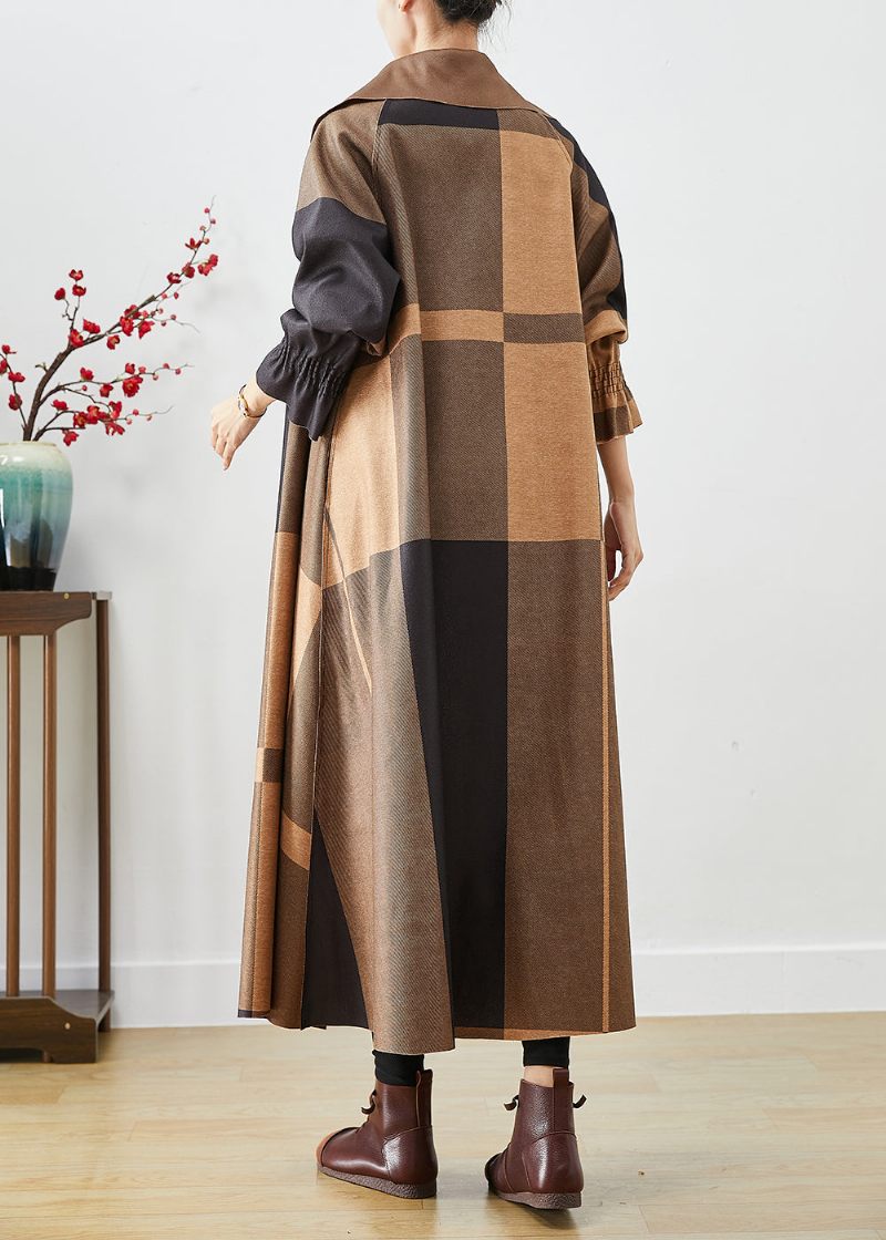 Kaffe Patchwork Bomull Coat Ytterkläder Oversized Fall - Trenchcoats för kvinnor