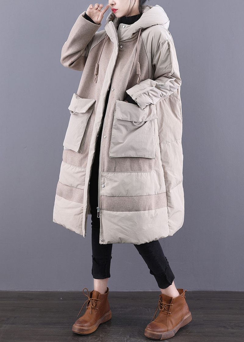 Kameldragsko Duck Down Winter Coats Zip Up - Beige