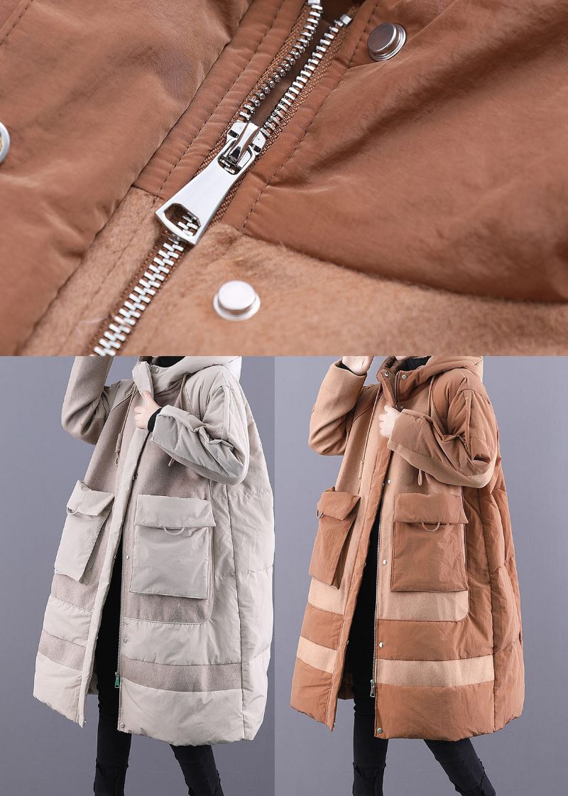 Kameldragsko Duck Down Winter Coats Zip Up - Beige