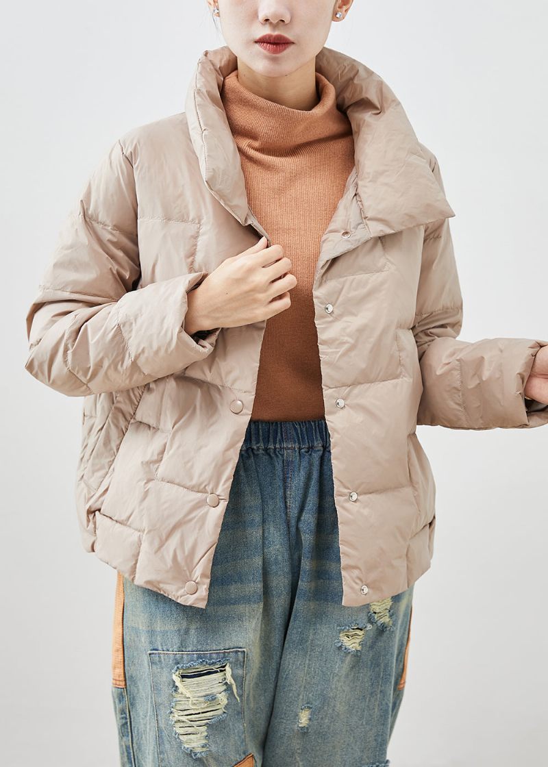 Khaki Duck Down Puffers Jackor Oversized Tjock Winter - Dunjackor för kvinnor