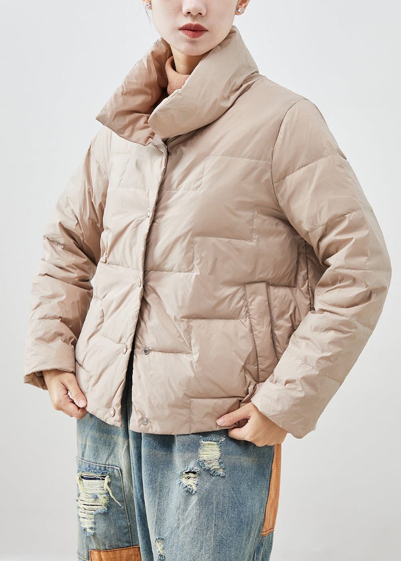 Khaki Duck Down Puffers Jackor Oversized Tjock Winter - Dunjackor för kvinnor