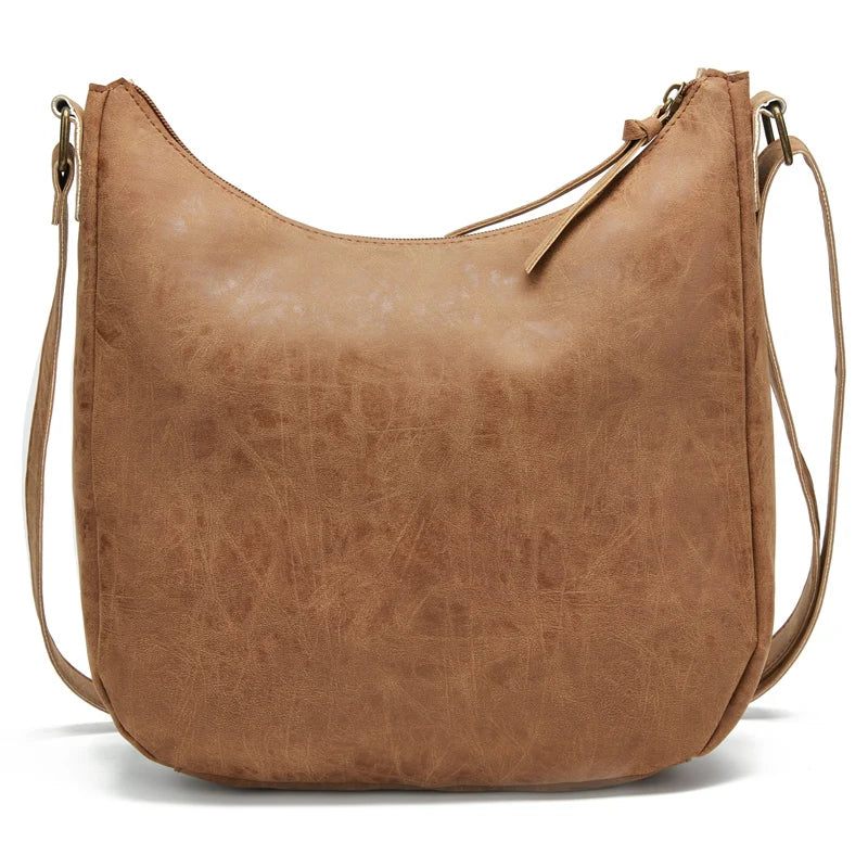 Kvinnor Axelväska Läder Crossbody-väska Kvinnliga Handväska Fickor Tote Plånböcker - Beige