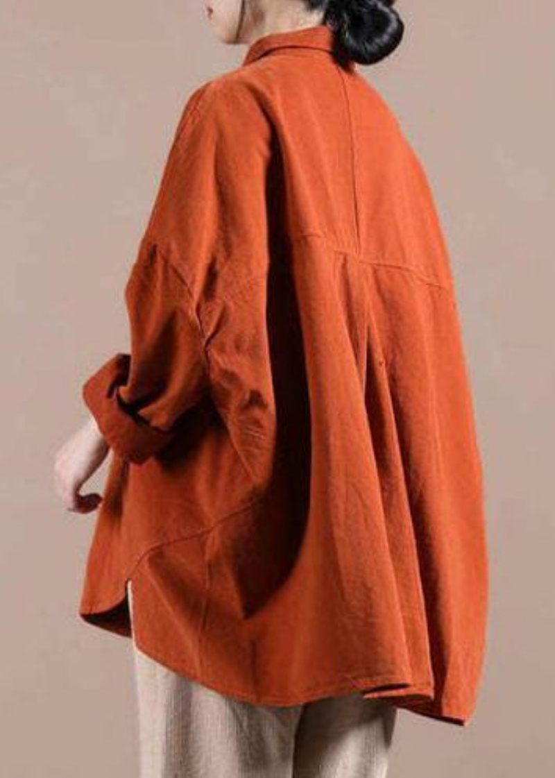 Kvinnor Batwing Ärm Grön Kappa Mode Våren Outfit - Orange