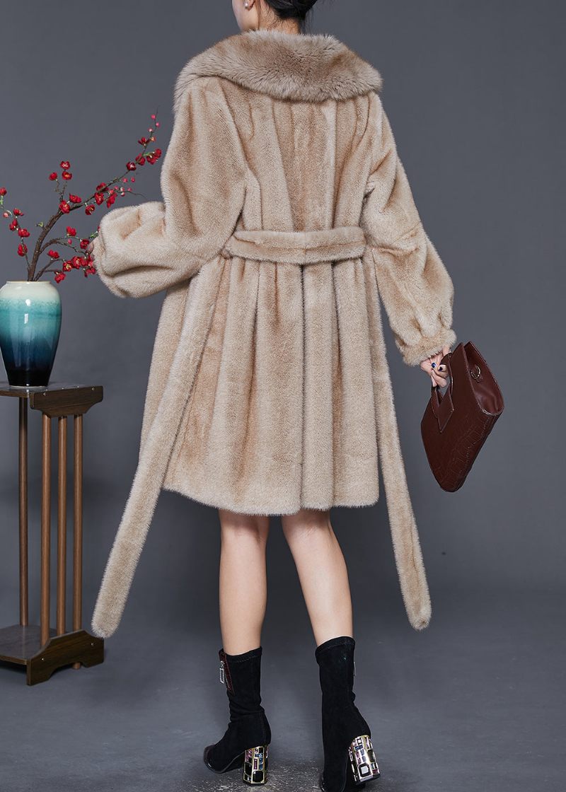 Kvinnor Khaki Oversized Varm Fuzzy Fur Fluffy Coats Vinter - Vinterkappor för kvinnor