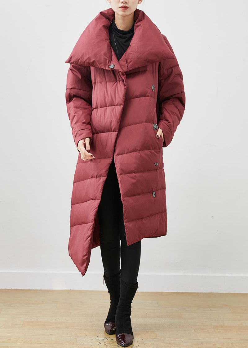 Kvinnor Mulberry Asymmetrisk Warm Duck Dun Puffer Jacka Vinter - Dunjackor för kvinnor