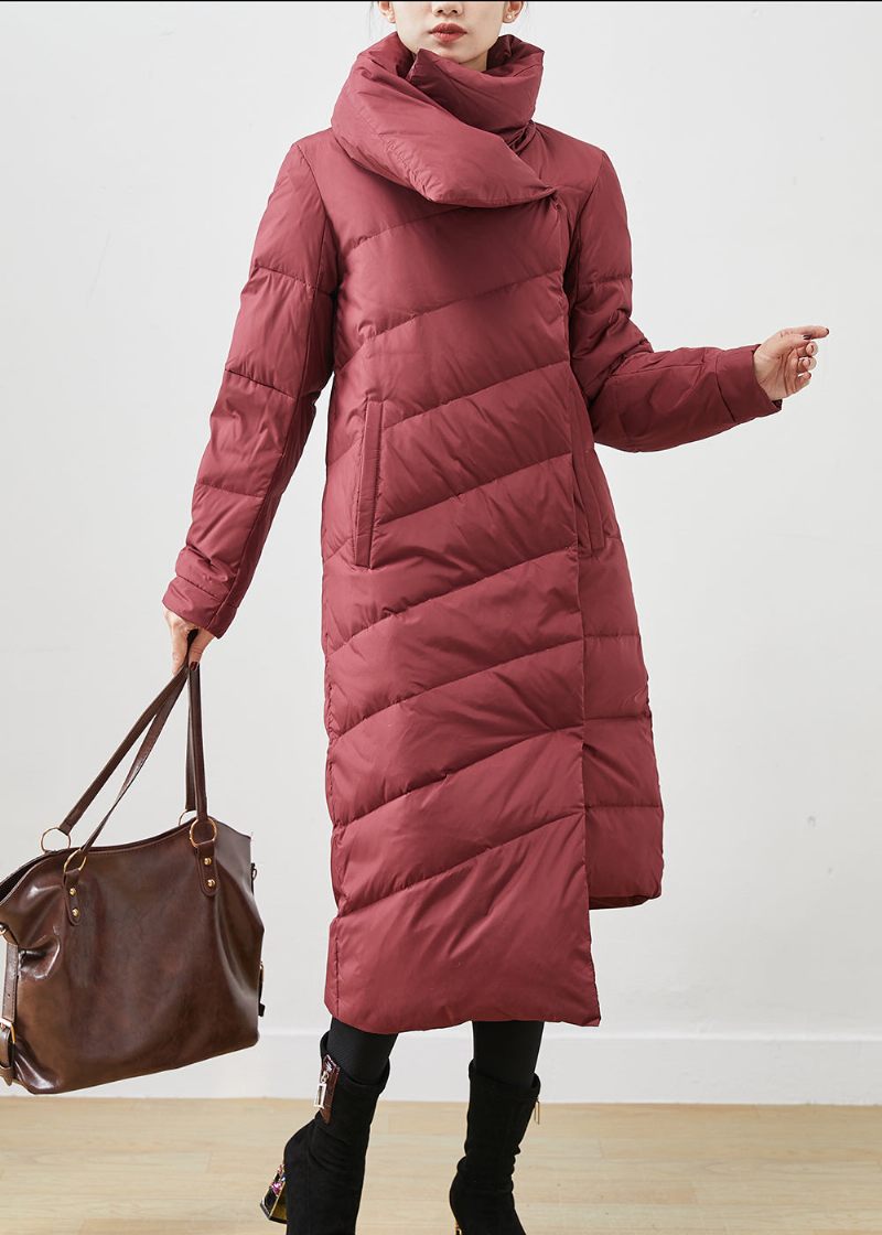 Kvinnor Mulberry Asymmetrisk Warm Duck Dun Puffer Jacka Vinter - Dunjackor för kvinnor