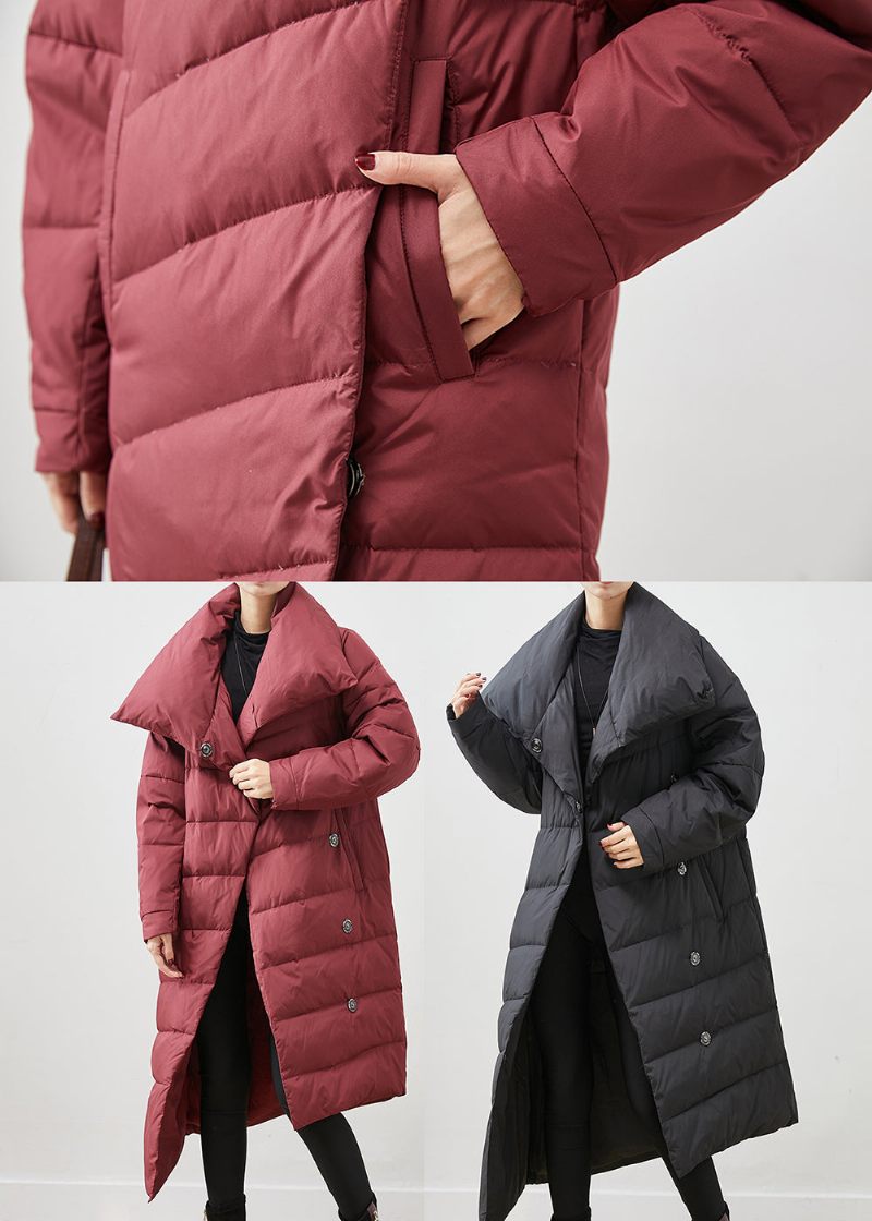 Kvinnor Mulberry Asymmetrisk Warm Duck Dun Puffer Jacka Vinter - Dunjackor för kvinnor