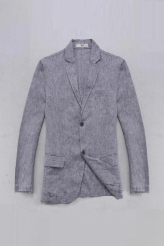 Linne Jacka Herr Kavaj Solid Smart Casual Jackor