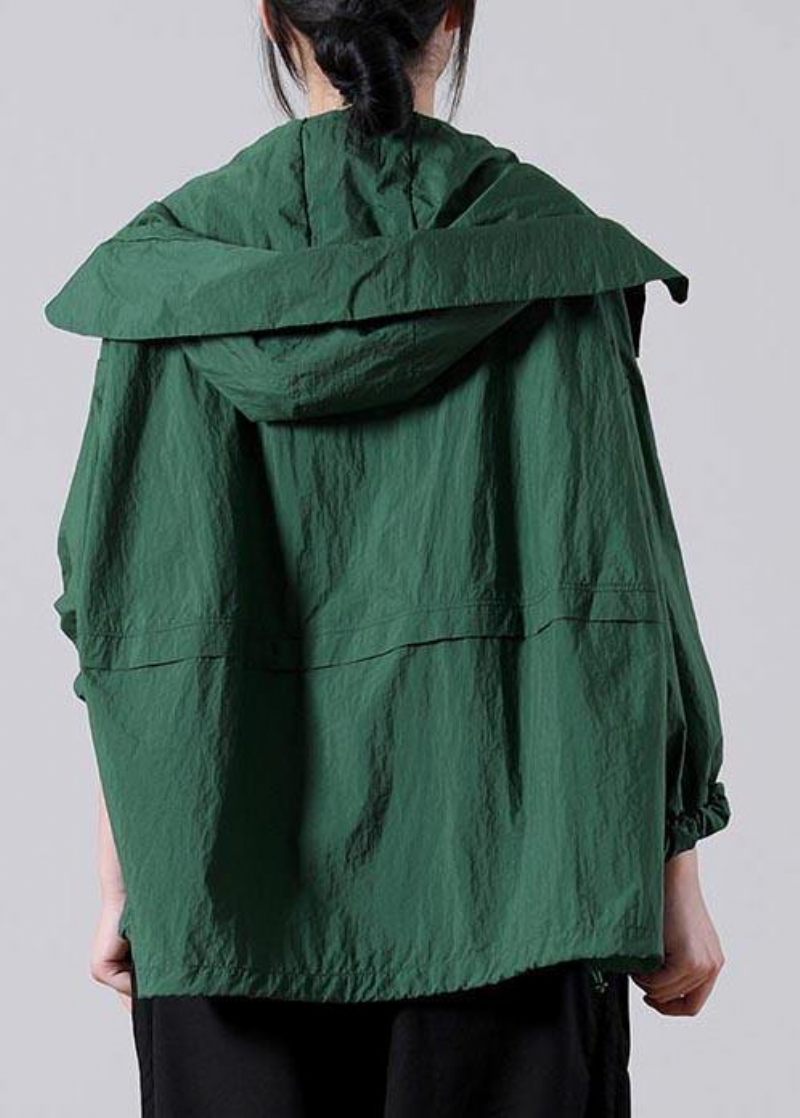 Lös Grön Dragkedja Upf 50+ Kappa Jacka Hooded Coat Summer - Vit