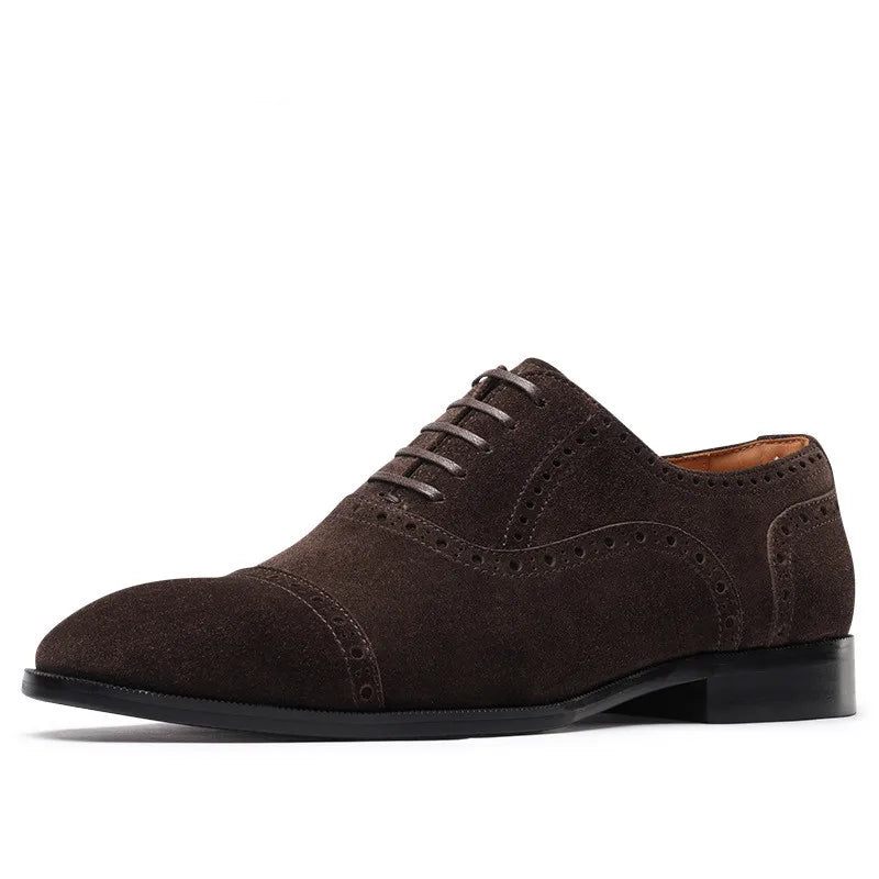 Män Brogues Brun Snidad Snörning Casual Classic Dress Shoes - Brun