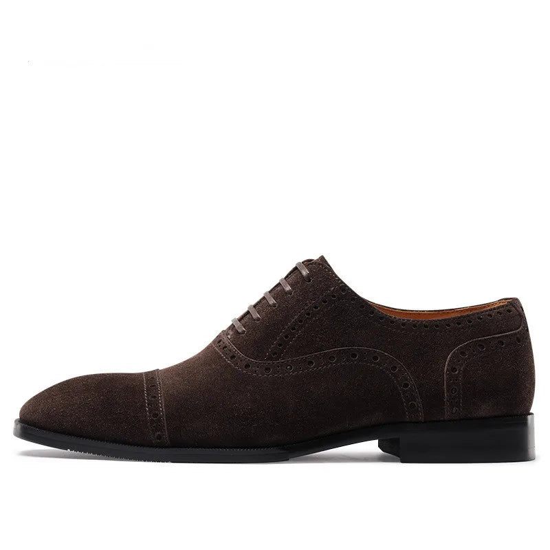 Män Brogues Brun Snidad Snörning Casual Classic Dress Shoes - Brun