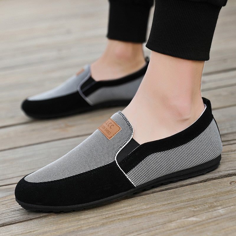 Män Casual Skor Vår Höst Canvas Trend Mångsidig Student Loafers - Kaki