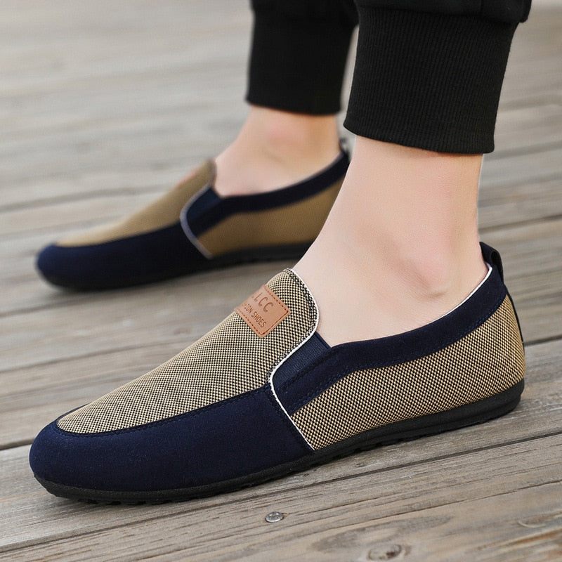 Män Casual Skor Vår Höst Canvas Trend Mångsidig Student Loafers - Kaki