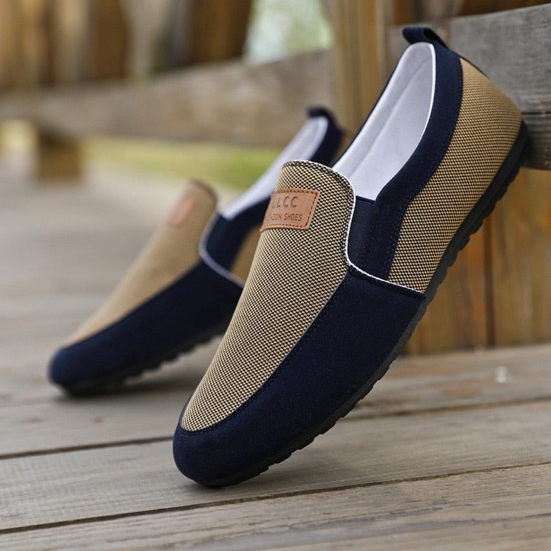 Män Casual Skor Vår Höst Canvas Trend Mångsidig Student Loafers - Kaki