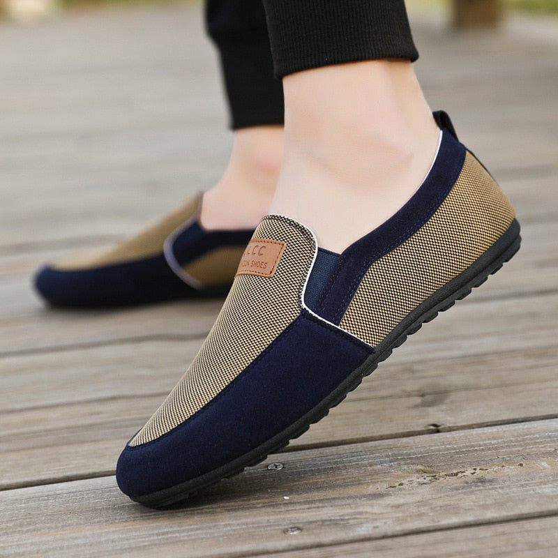 Män Casual Skor Vår Höst Canvas Trend Mångsidig Student Loafers - Kaki