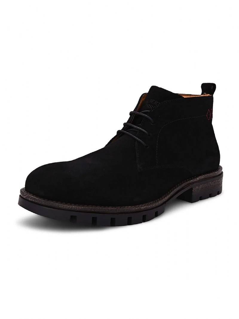 Män Chelsea Boots Vår Höst Hög Hjälp Klassisk Stil Casual - Svart