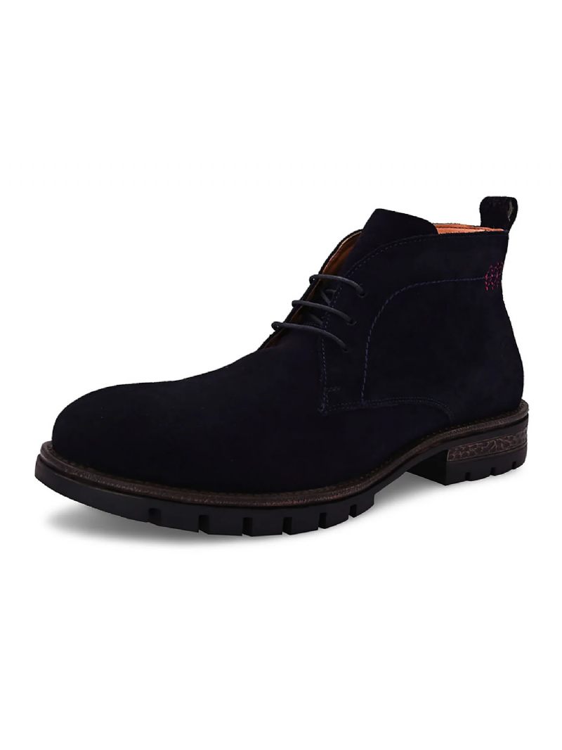 Män Chelsea Boots Vår Höst Hög Hjälp Klassisk Stil Casual - Svart