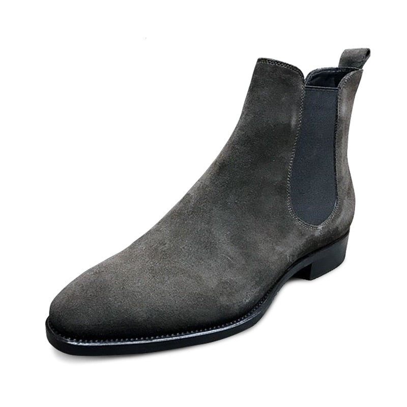 Män Chelsea Boots Vår Höst Hög Hjälp Klassisk Stil Casual Män Skor - Svart