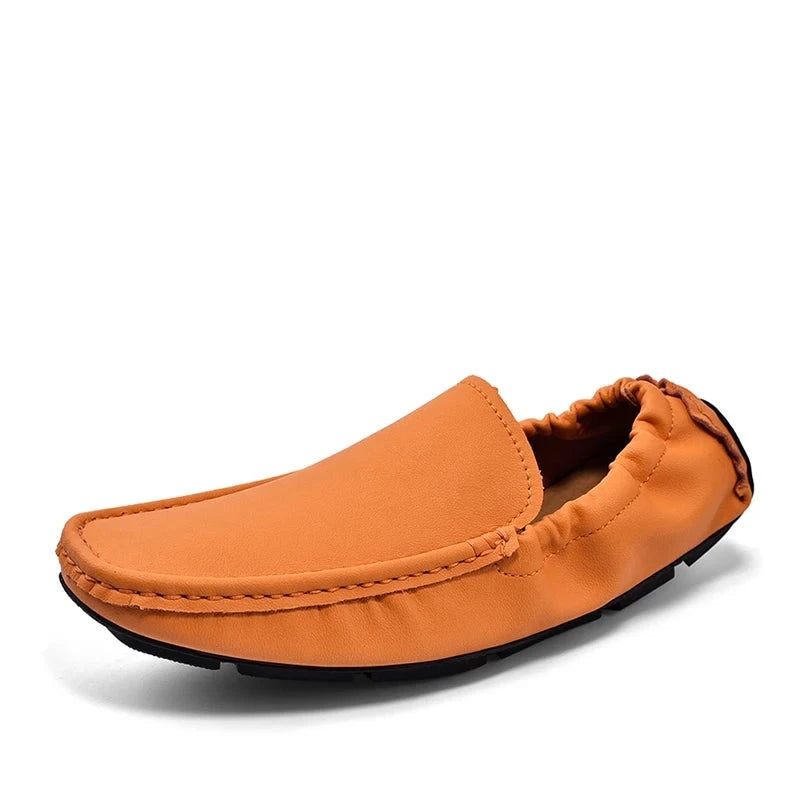 Män Läder Loafers Slip On Casual Skor Mockasiner Herr Flats Supper Mjuka - Brun