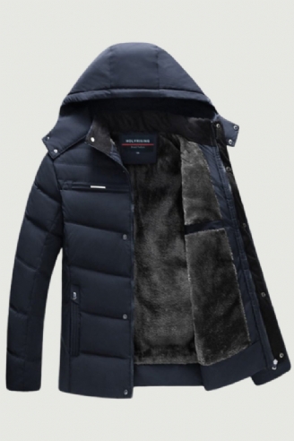 Män Parka Tjock Vinterkappa Varm Hooded Windpoof Ytterkläder Herrkläder