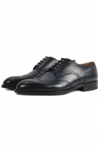 Män Skor Handgjorda Mönster Design Lyx Läder Klassisk Full Brogue Business Bröllopsklänning Man