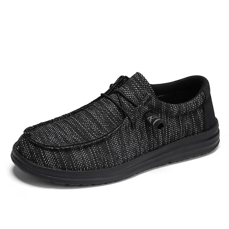 Män Slip On Canvas Skor Loafers Mest Populära Prime - Svart