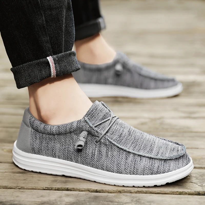 Män Slip On Canvas Skor Loafers Mest Populära Prime - Svart