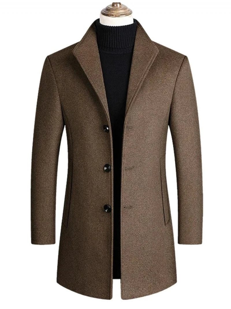 Män Vinterjackor Ullblandningar Cashmere Trenchcoats Man Business Casual Coats - Kamel