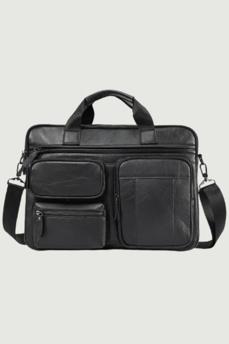 Mäns Business Portfölj Laptop Office Messenger Bag Axelväska Handväskor - Brun