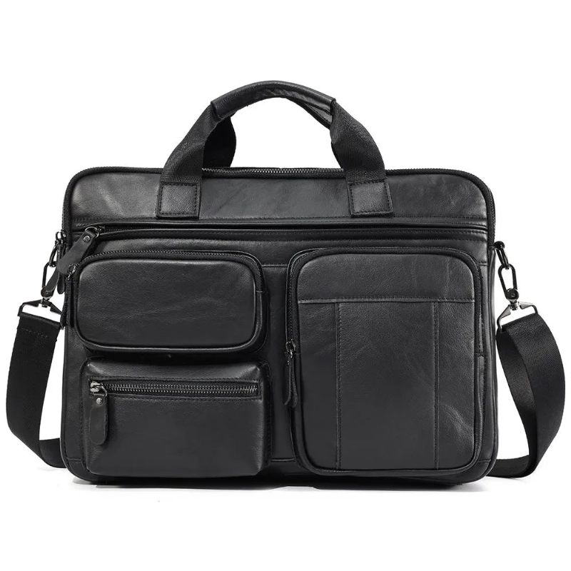 Mäns Business Portfölj Laptop Office Messenger Bag Axelväska Handväskor - Brun