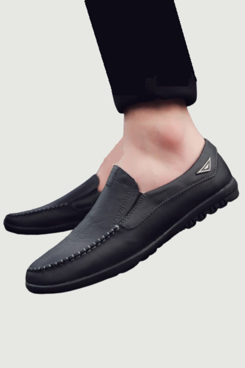 Mänskor I Äkta Läder Casual Lyx Italienska Herr Loafers Mockasiner Andas Slip On Boat Skor