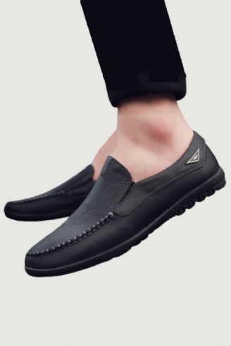 Mänskor I Äkta Läder Casual Lyx Italienska Herr Loafers Mockasiner Andas Slip On Boat Skor