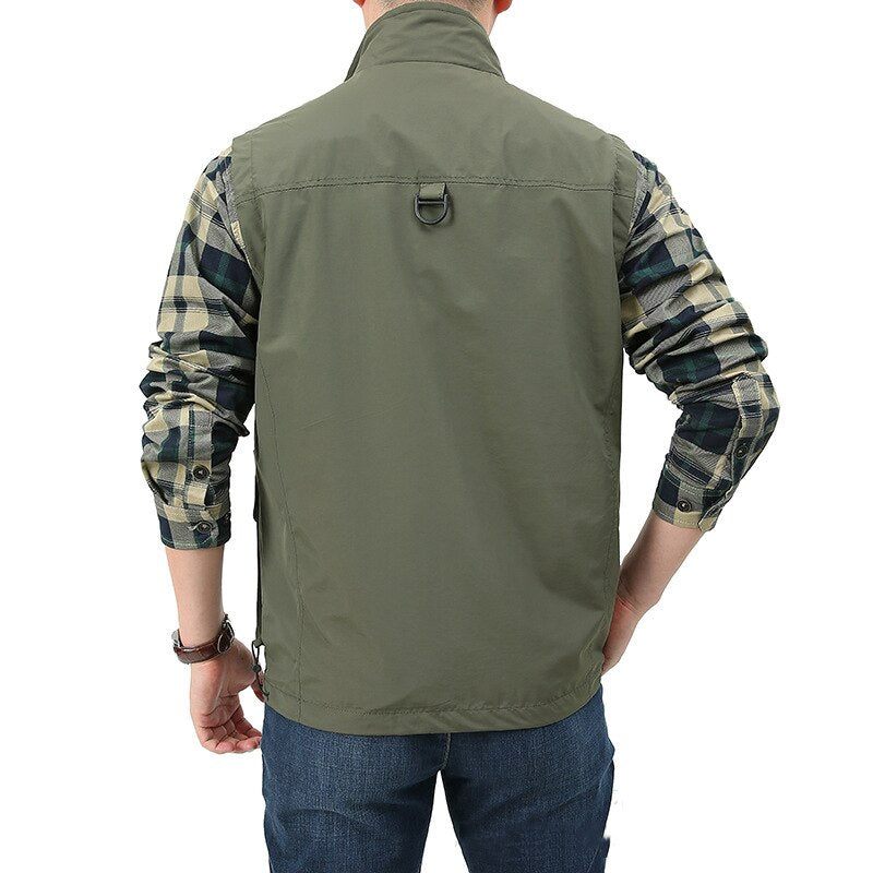 Men Casual Vest Waterproof Quick-drying Multi-pocket Vest Men Outdoor Tactical Photography Hunting Sports Clothing - Svart