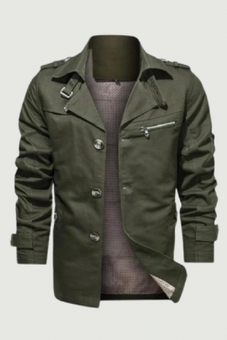 Men's Trench Outwear Cotton Lapel Coat Jacka Men Outdoor Windbreaker Business Casual Jackor