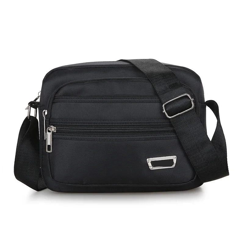 Messenger Bag För Män Mini Business Axelväskor Casual Cross Body Bags Man Flerlager - Svart