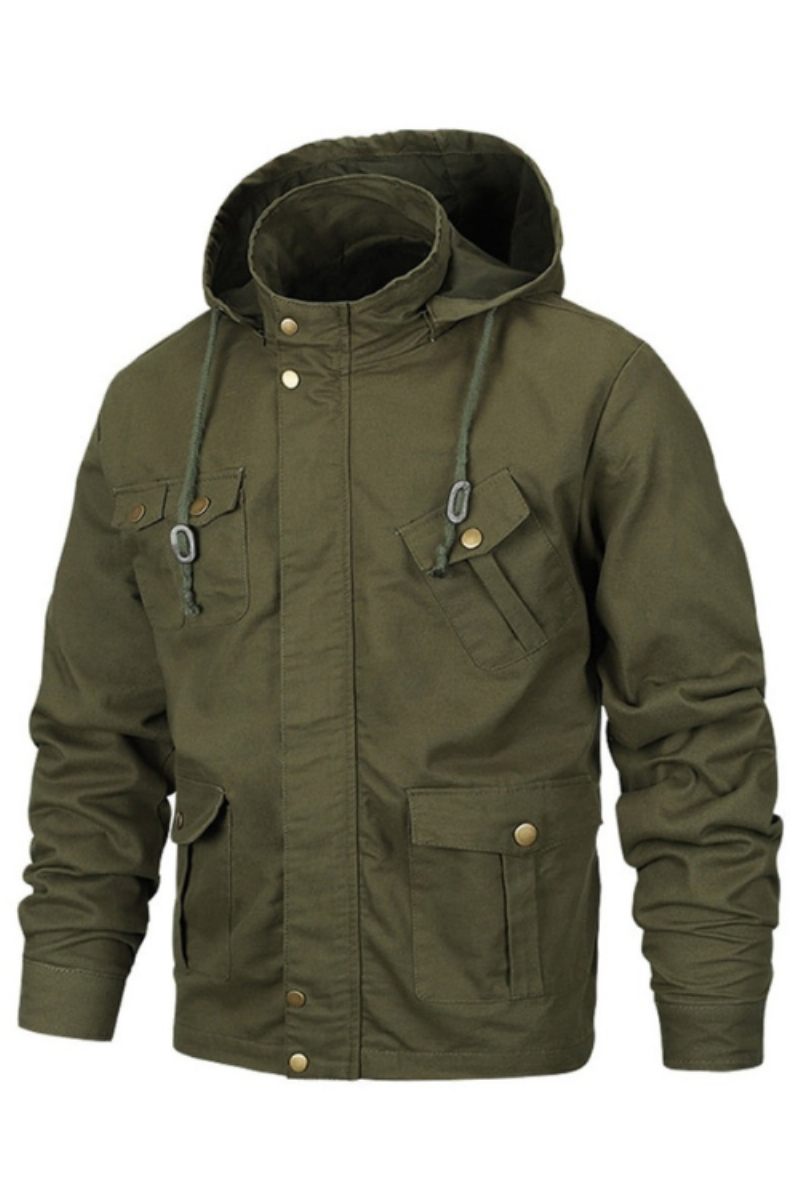 Militärjacka Herr Hooded Cotton Pilotjacka Kappa Army Bomberjackor Cargo Flight Jacka Man