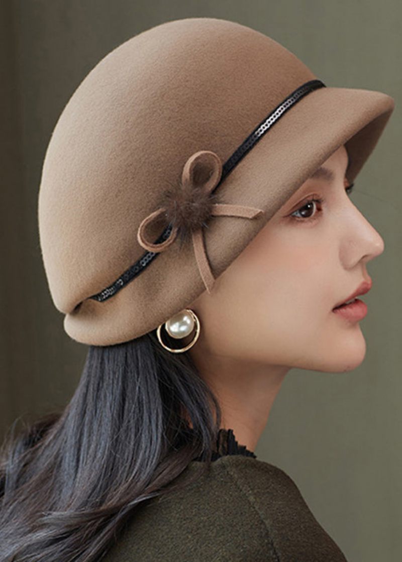 Mode Camel Bow Ull Basker Hat